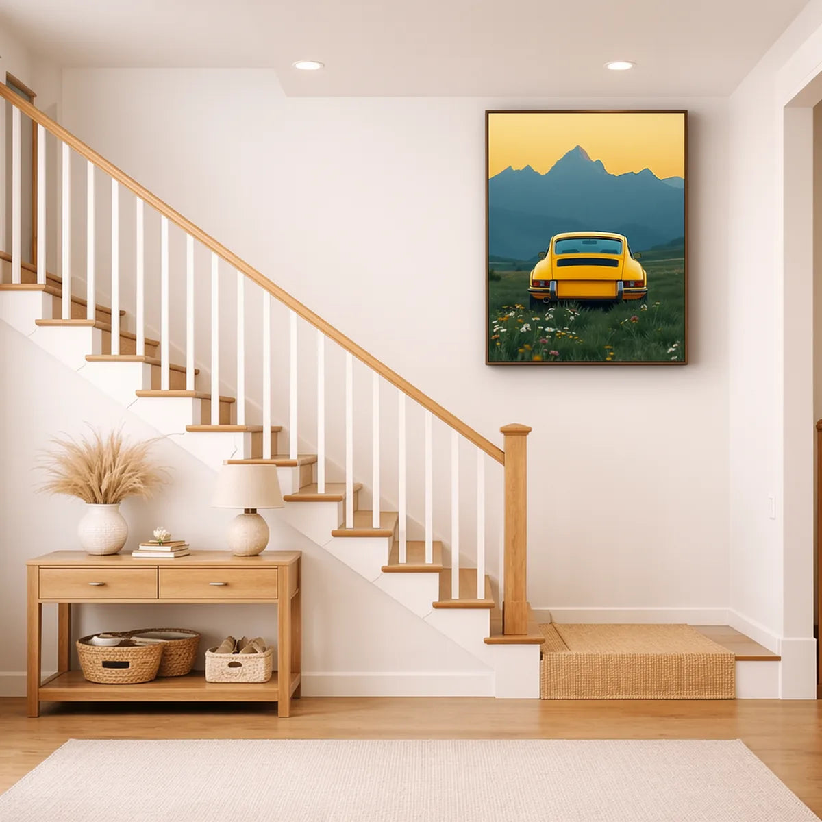 Retro Porsche Alpine Pass Travel Poster