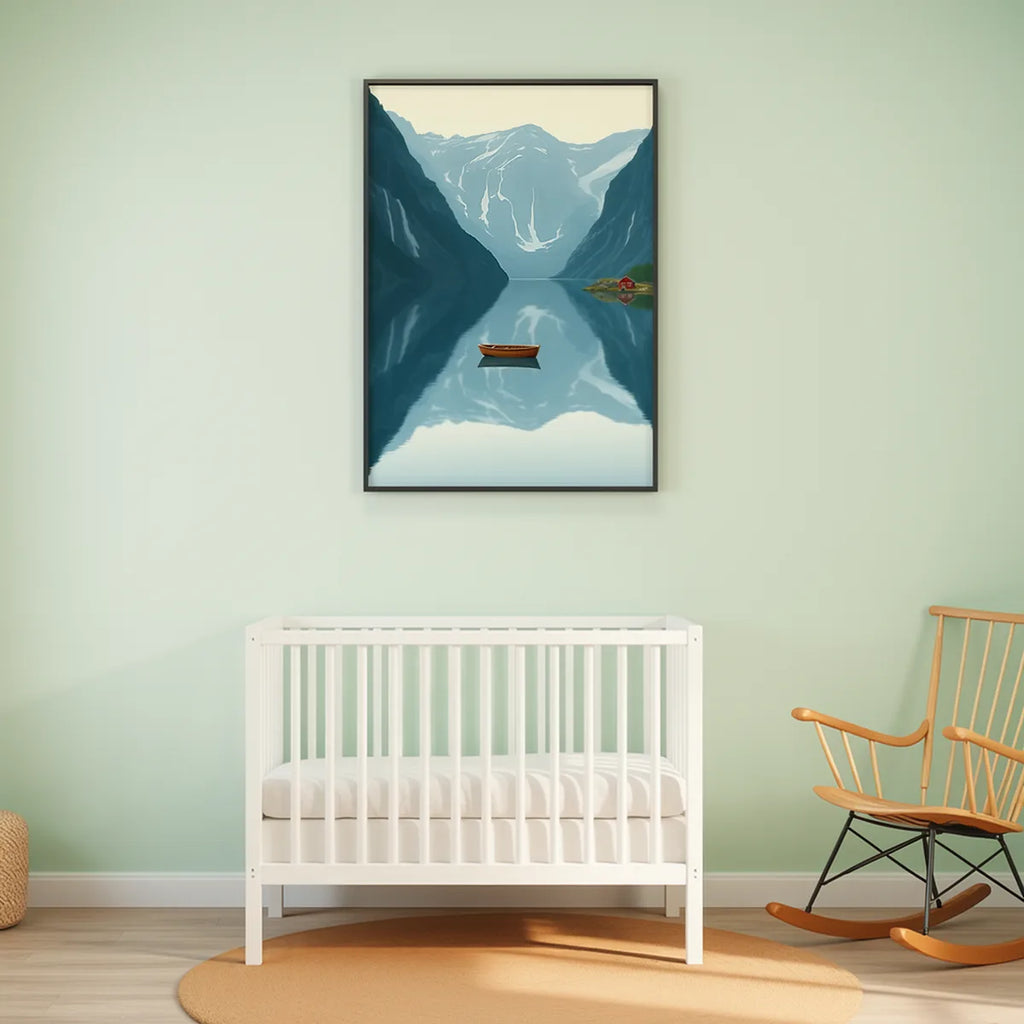 Norwegian Fjord Boat Travel Poster