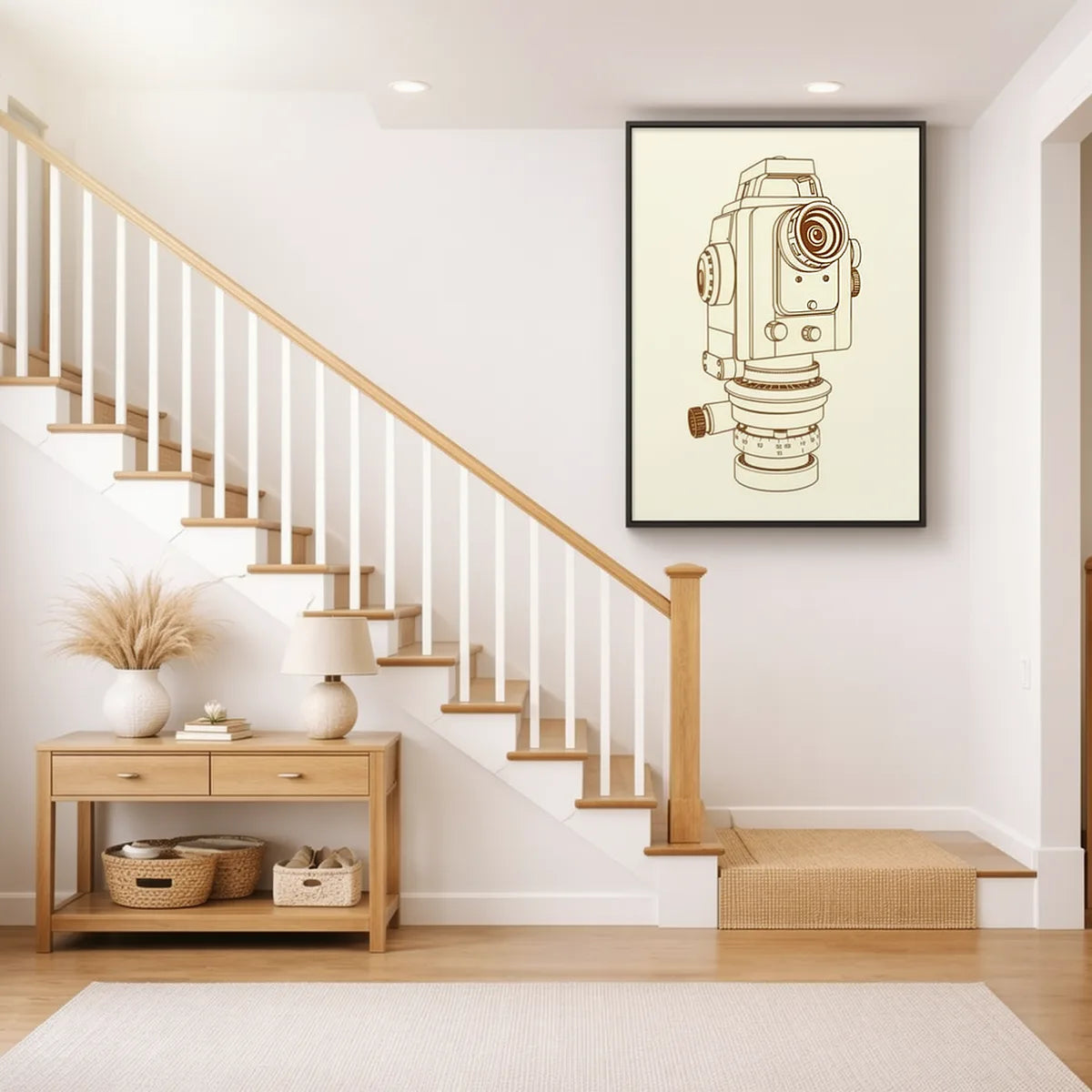 Victorian Theodolite Line Art Print