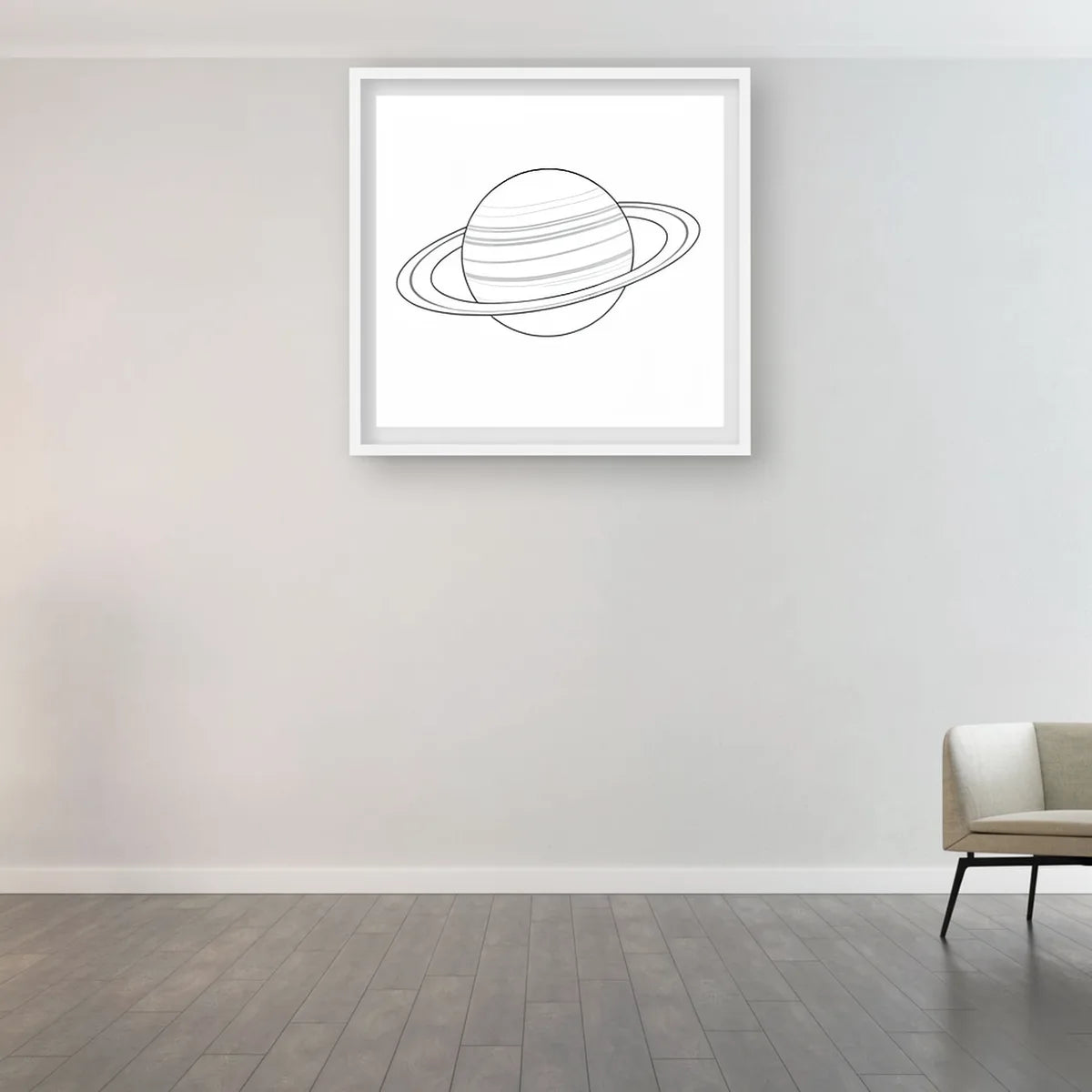 Saturn Minimal Line Art Print