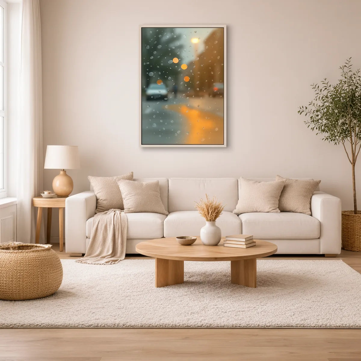 Rainy Window Light Wall Art