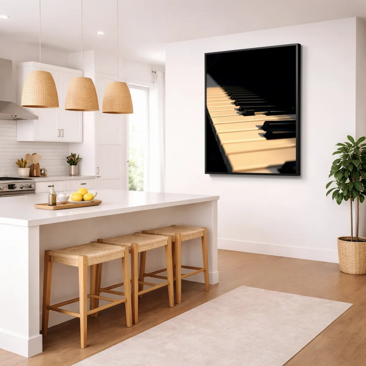 Piano Keys Close-Up Wall Art