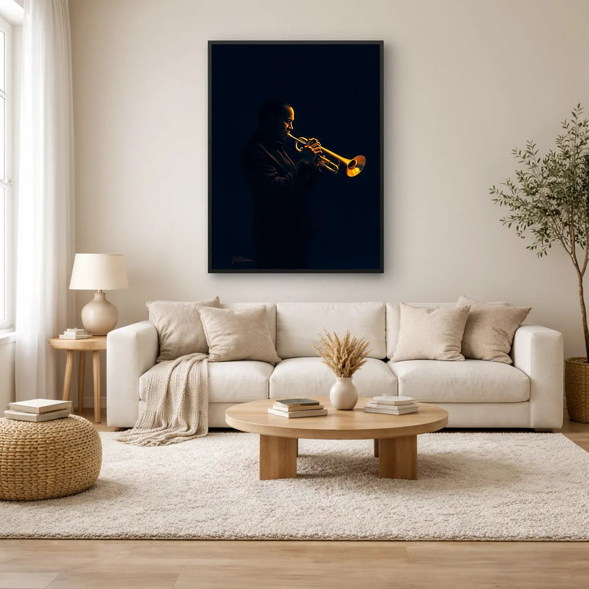 Jazz Trumpet Player Portrait Print
