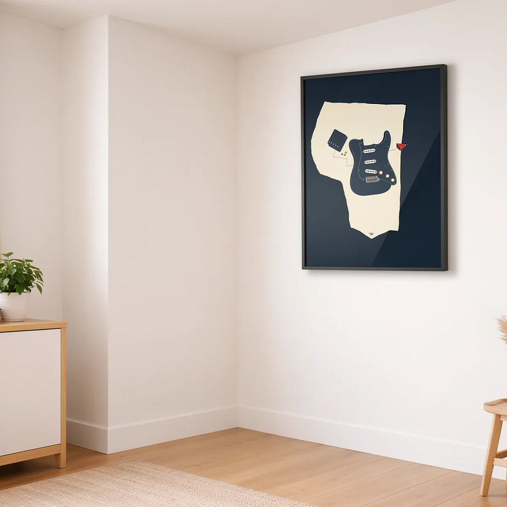 Electric Guitar Anatomy Diagram Print