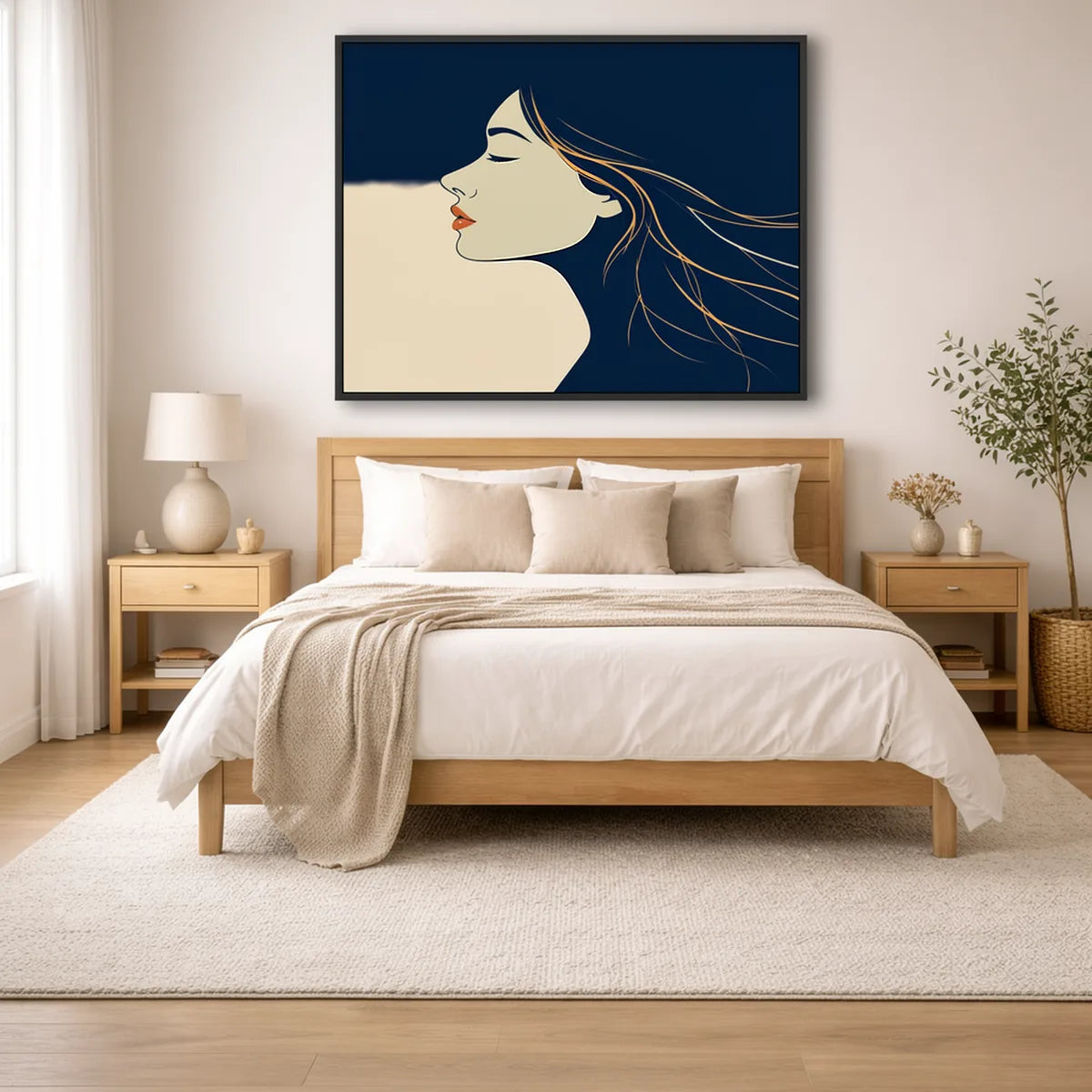 Continuous Line Woman Profile Art