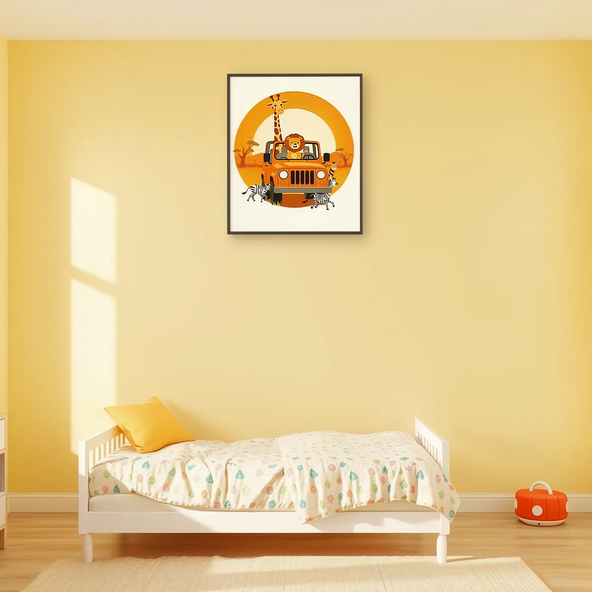 Safari Jeep Animals Nursery Art