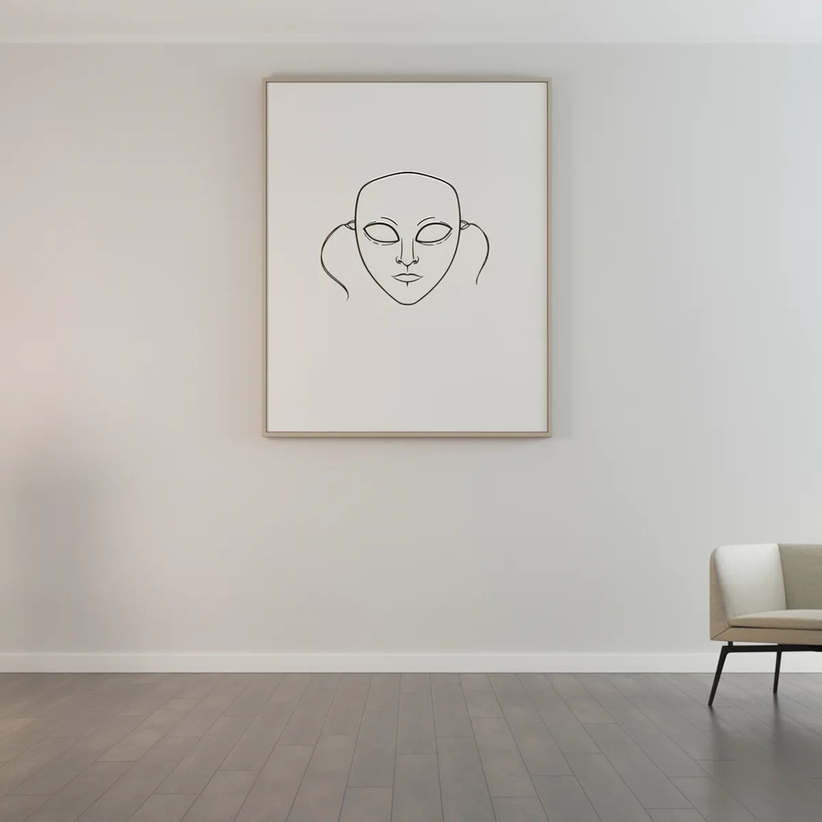 Venetian Bauta Mask Line Art