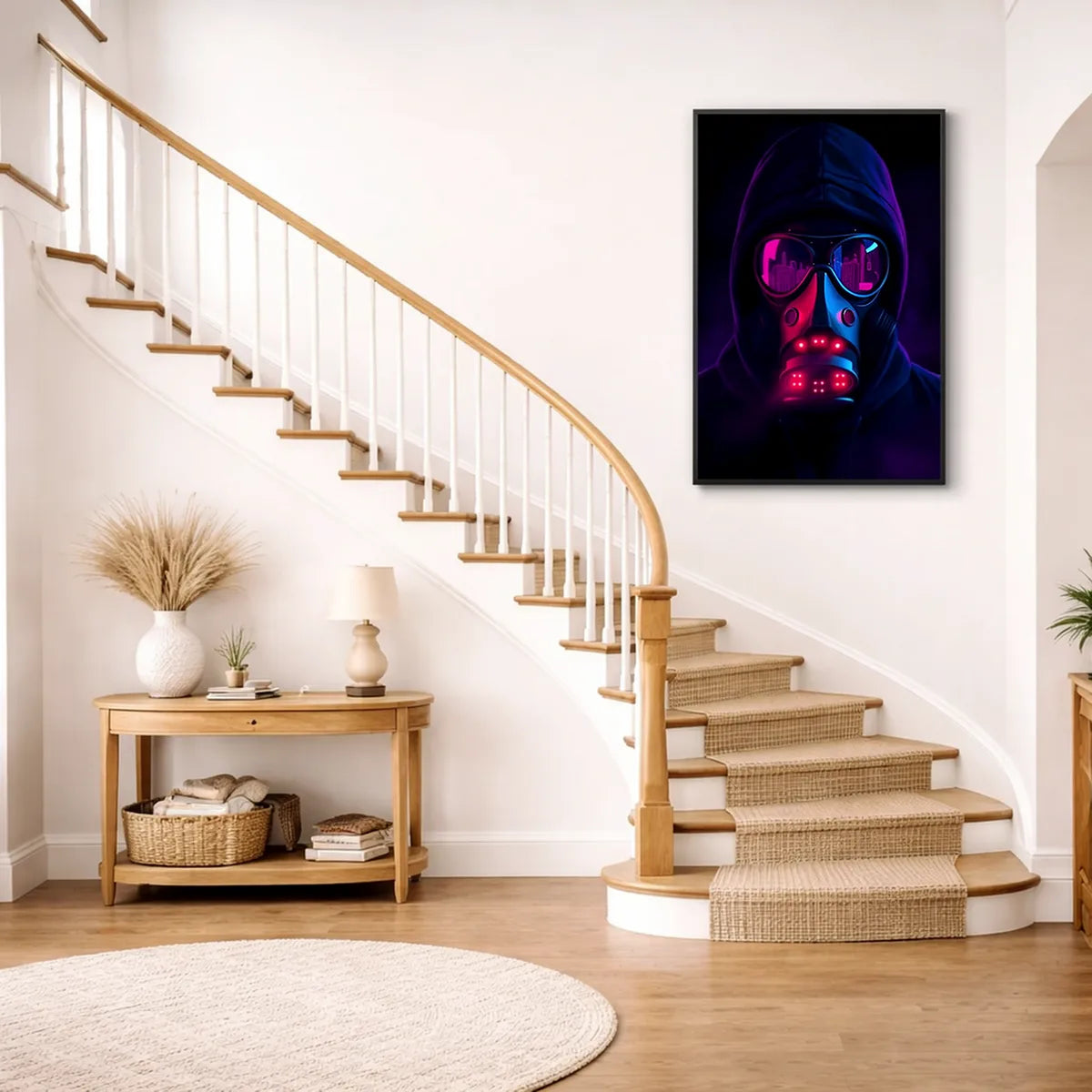 Cyberpunk Gas Mask Portrait Print