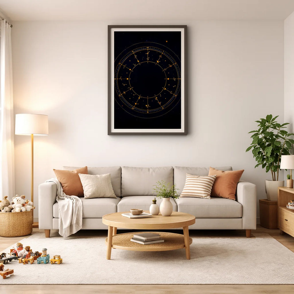 Twelve Constellations Celestial Map Print