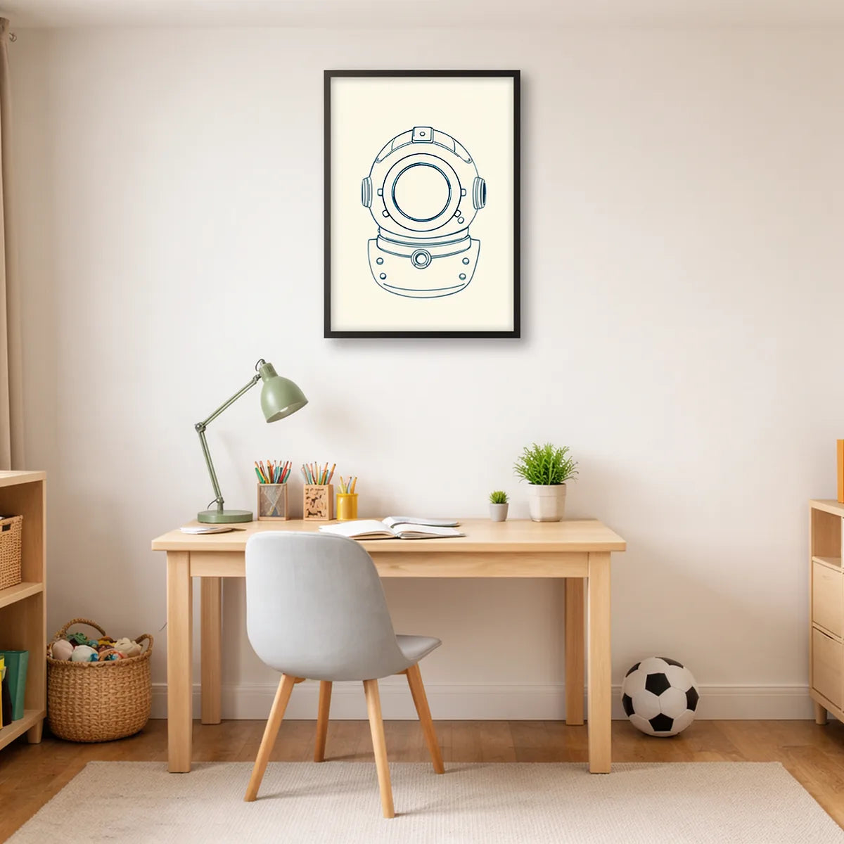 Vintage Deep Sea Diving Helmet Print