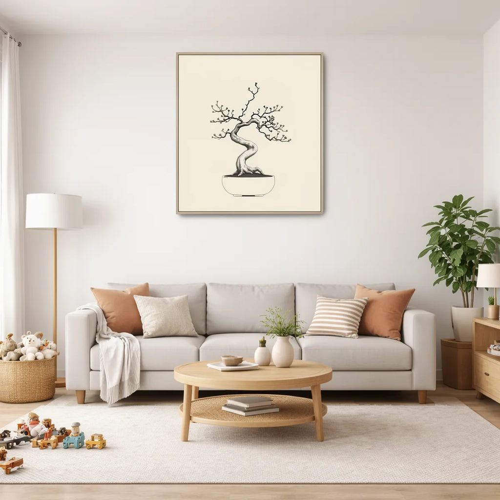 Bonsai Tree Minimal Line Art Print