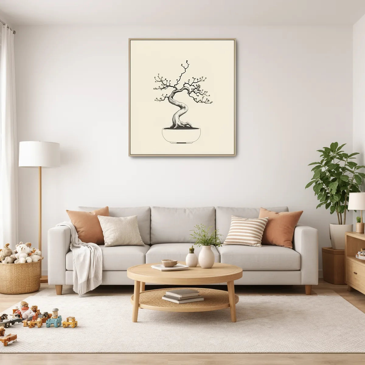 Bonsai Tree Minimal Line Art Print