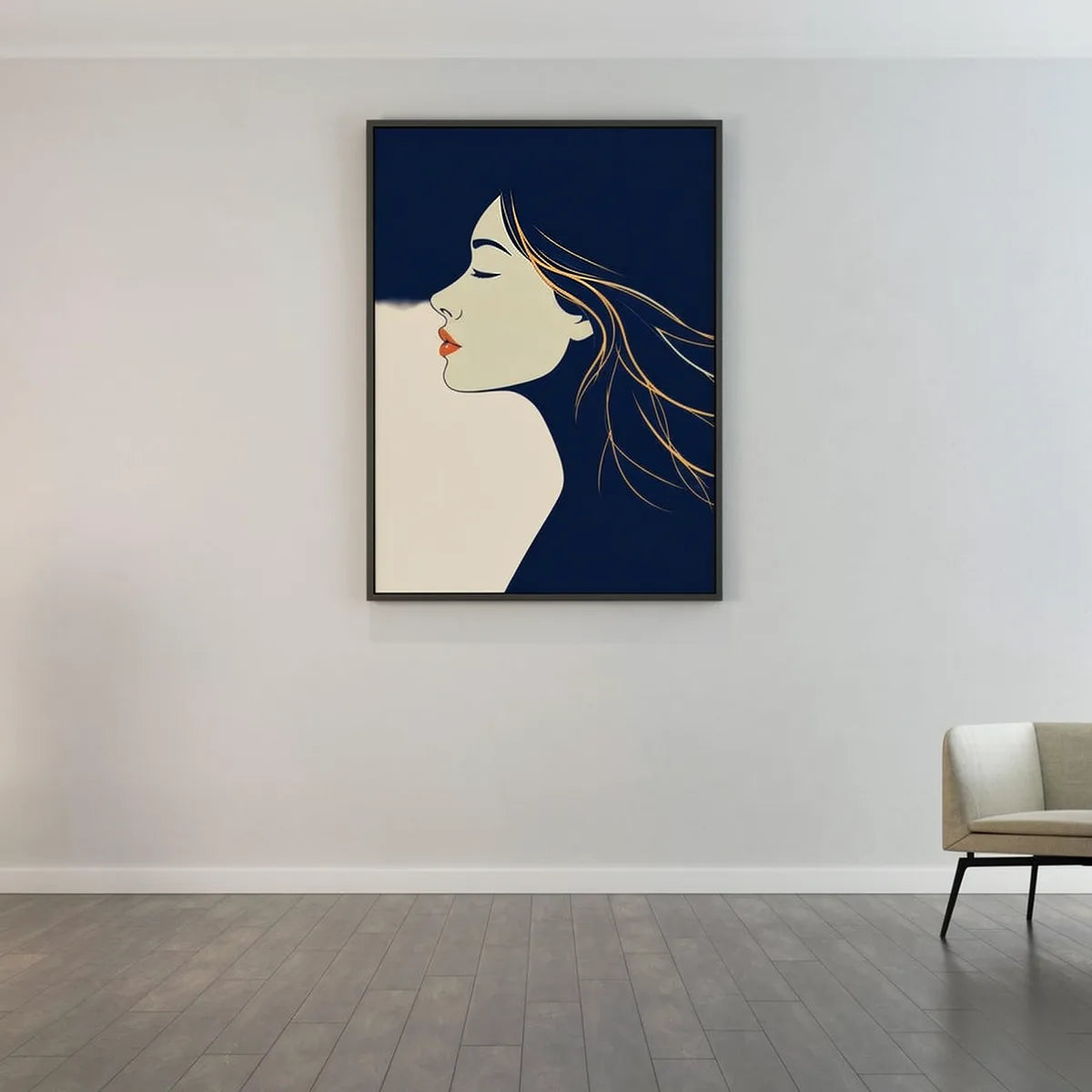 Continuous Line Woman Profile Art