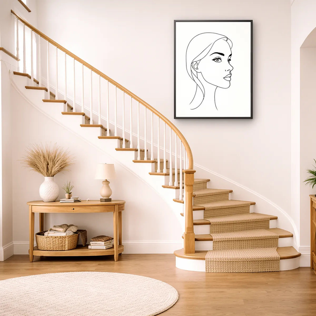 Continuous Line Woman Portrait Print