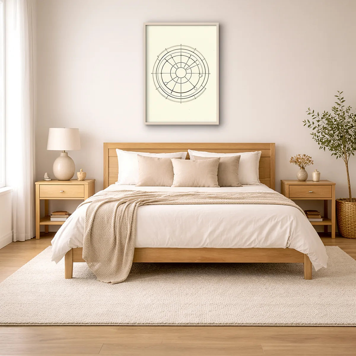 Mechanical Orrery Minimal Line Art