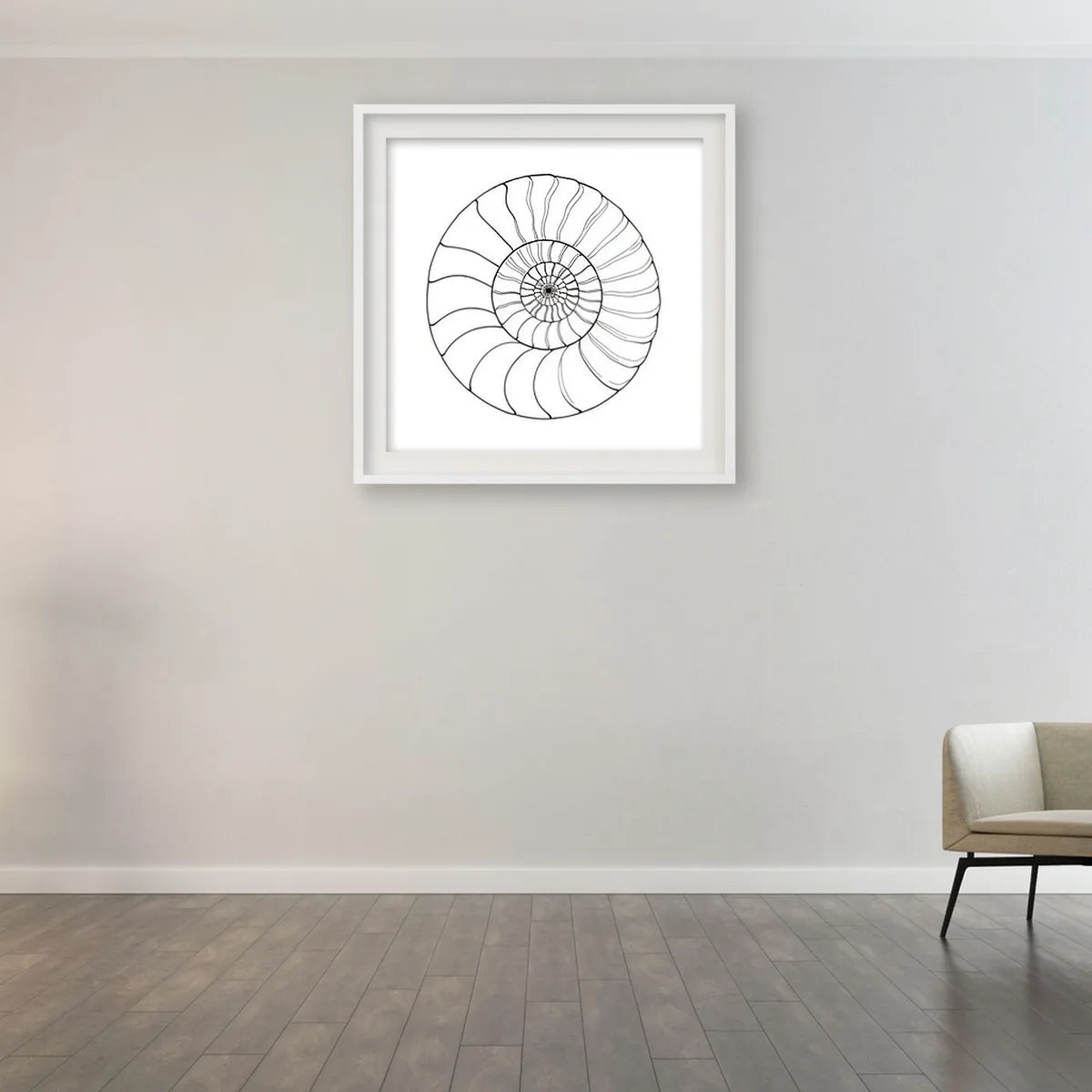 Nautilus Shell Minimal Line Art