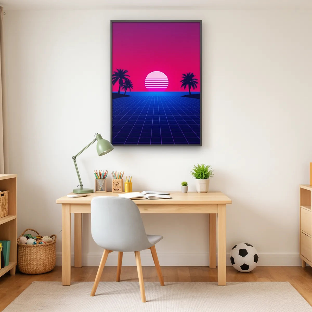 Synthwave Retro Landscape Print