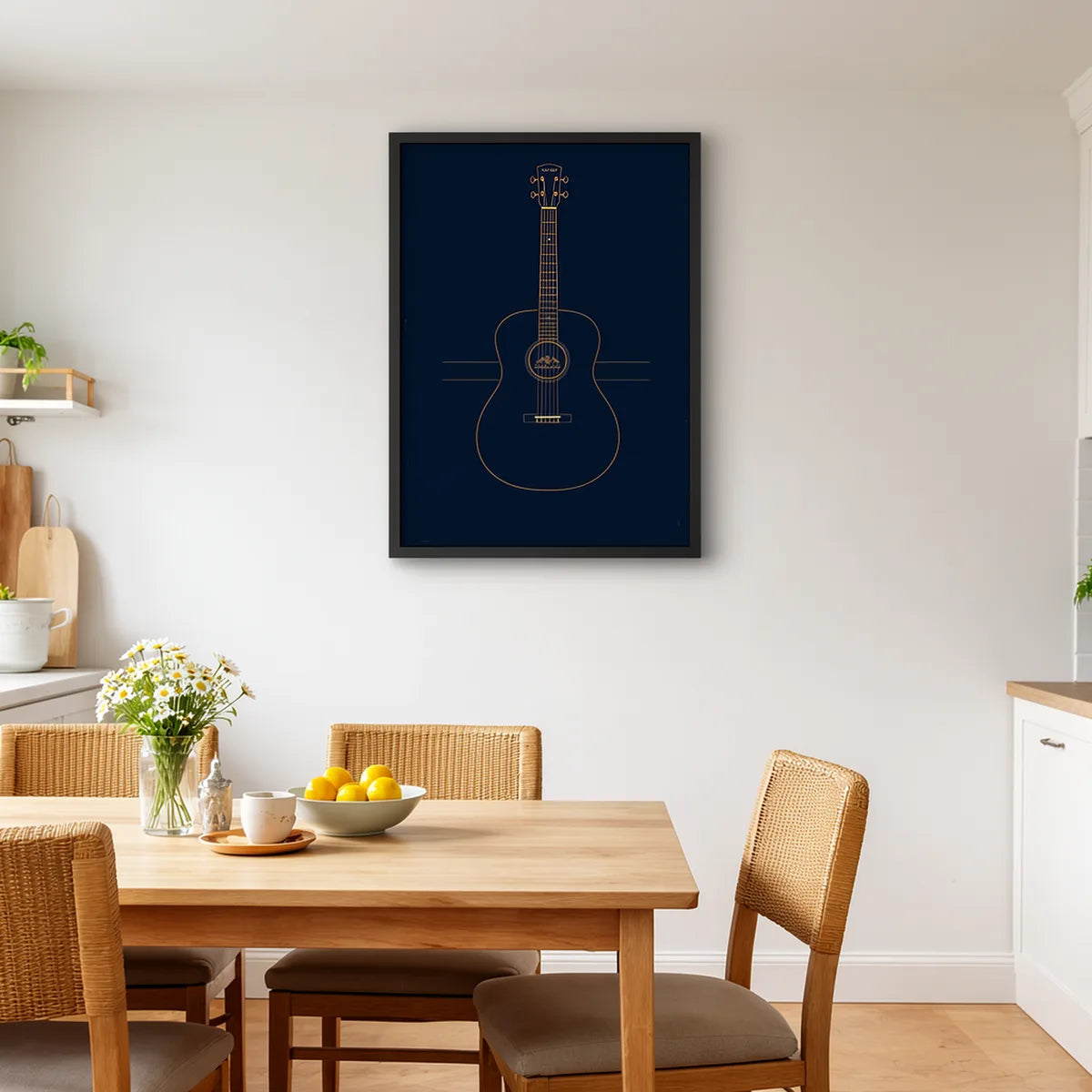Vintage Guitar Anatomy Art Print