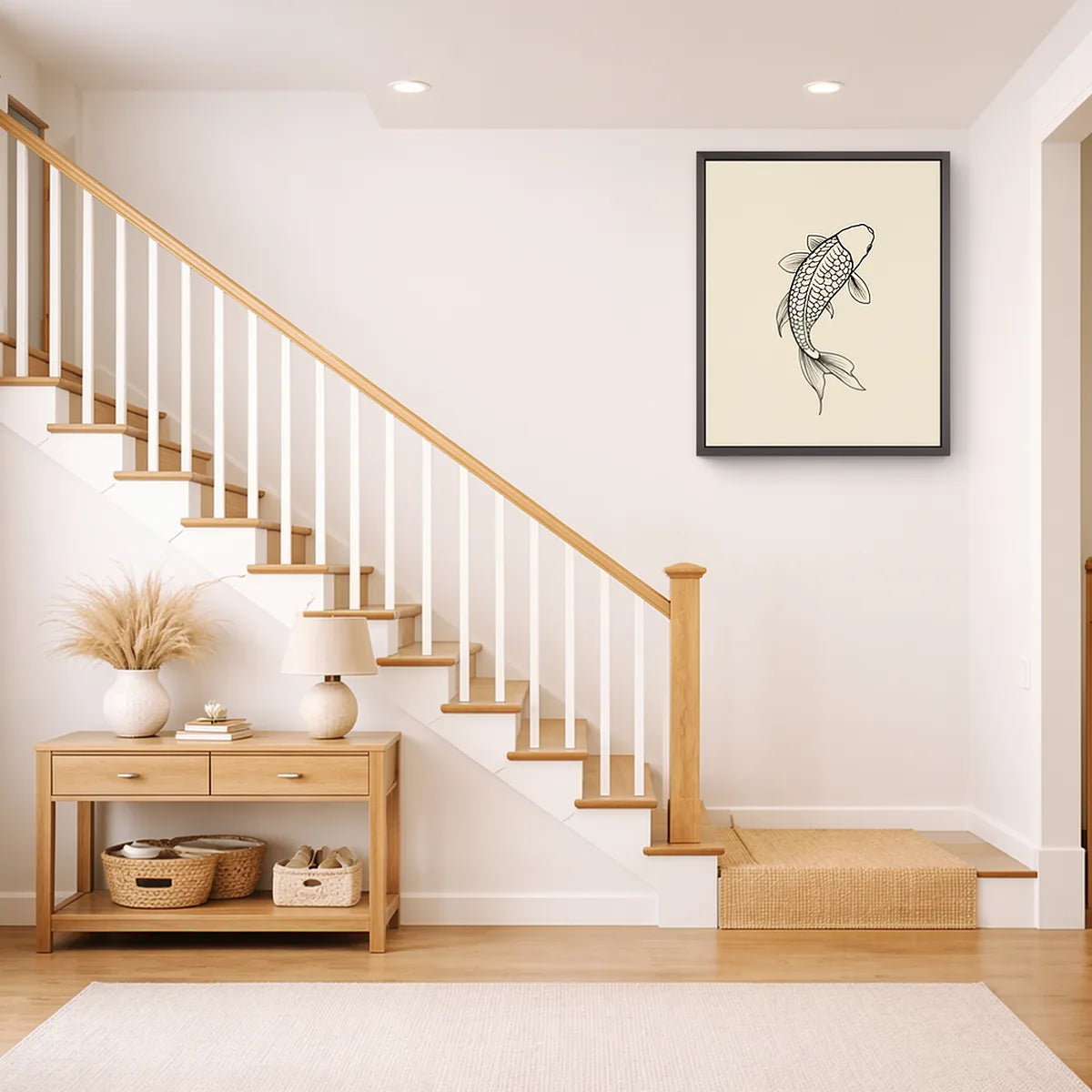 Koi Fish Minimal Line Art Print