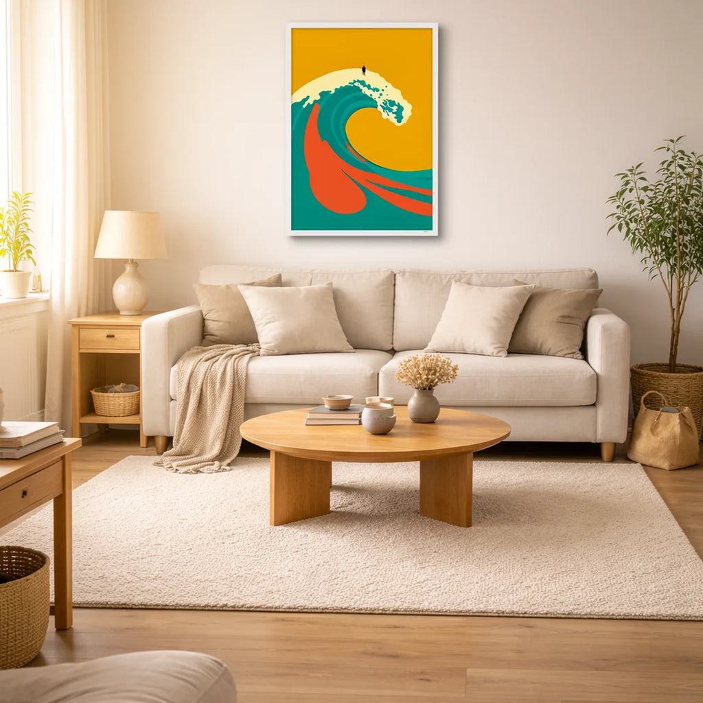 Retro Surf Wave Vintage Poster