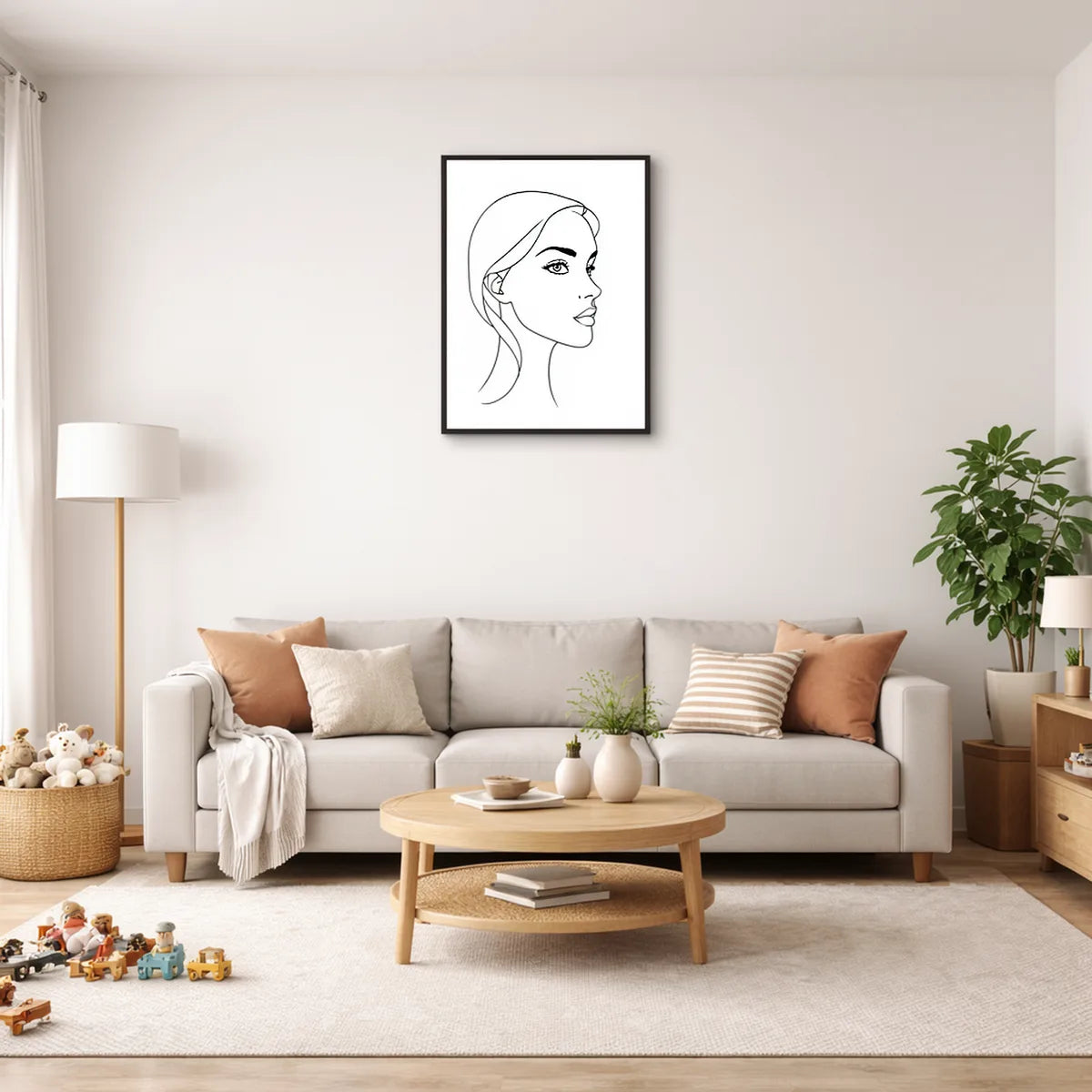 Continuous Line Woman Portrait Print