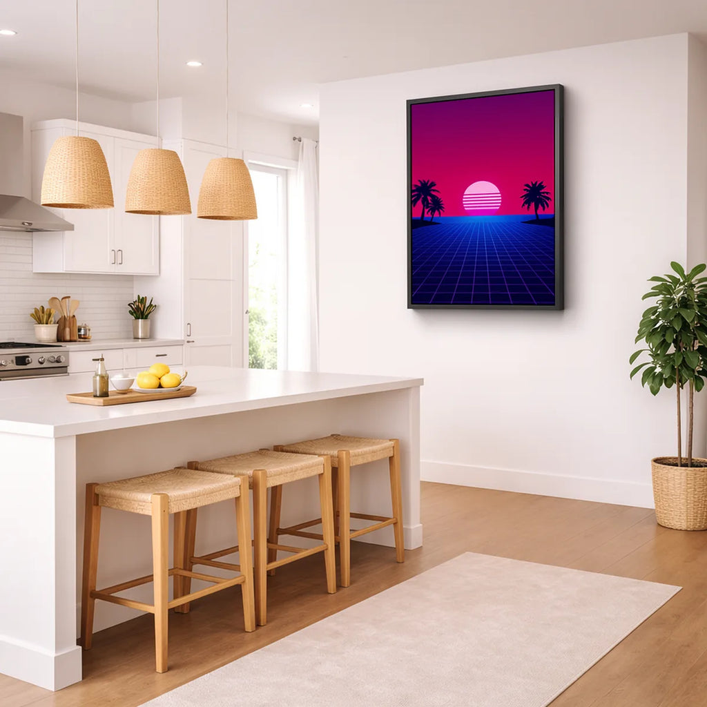 Synthwave Retro Landscape Print