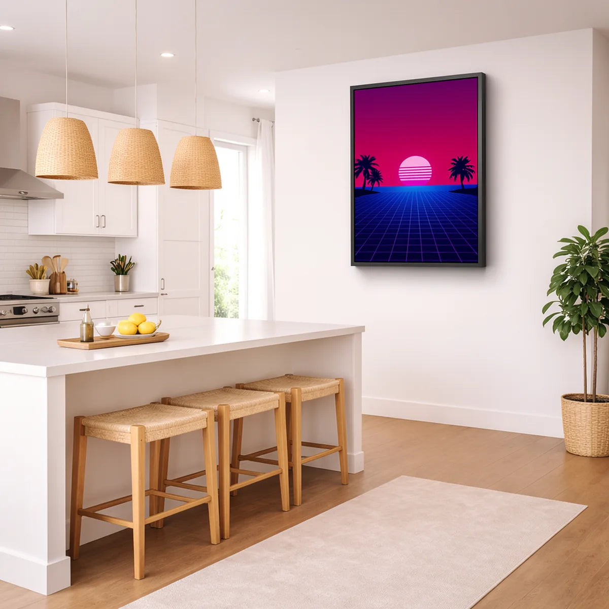 Synthwave Retro Landscape Print