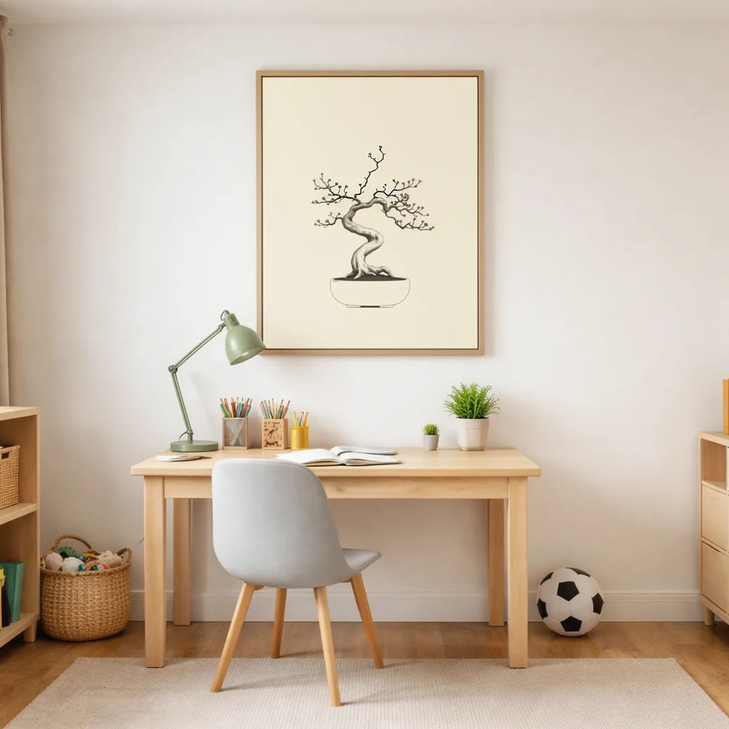 Bonsai Tree Minimal Line Art Print