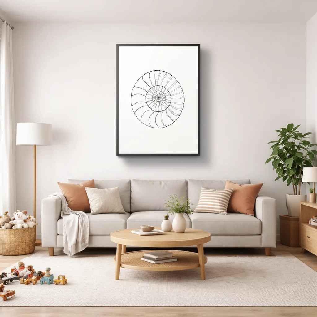 Nautilus Shell Minimal Line Art