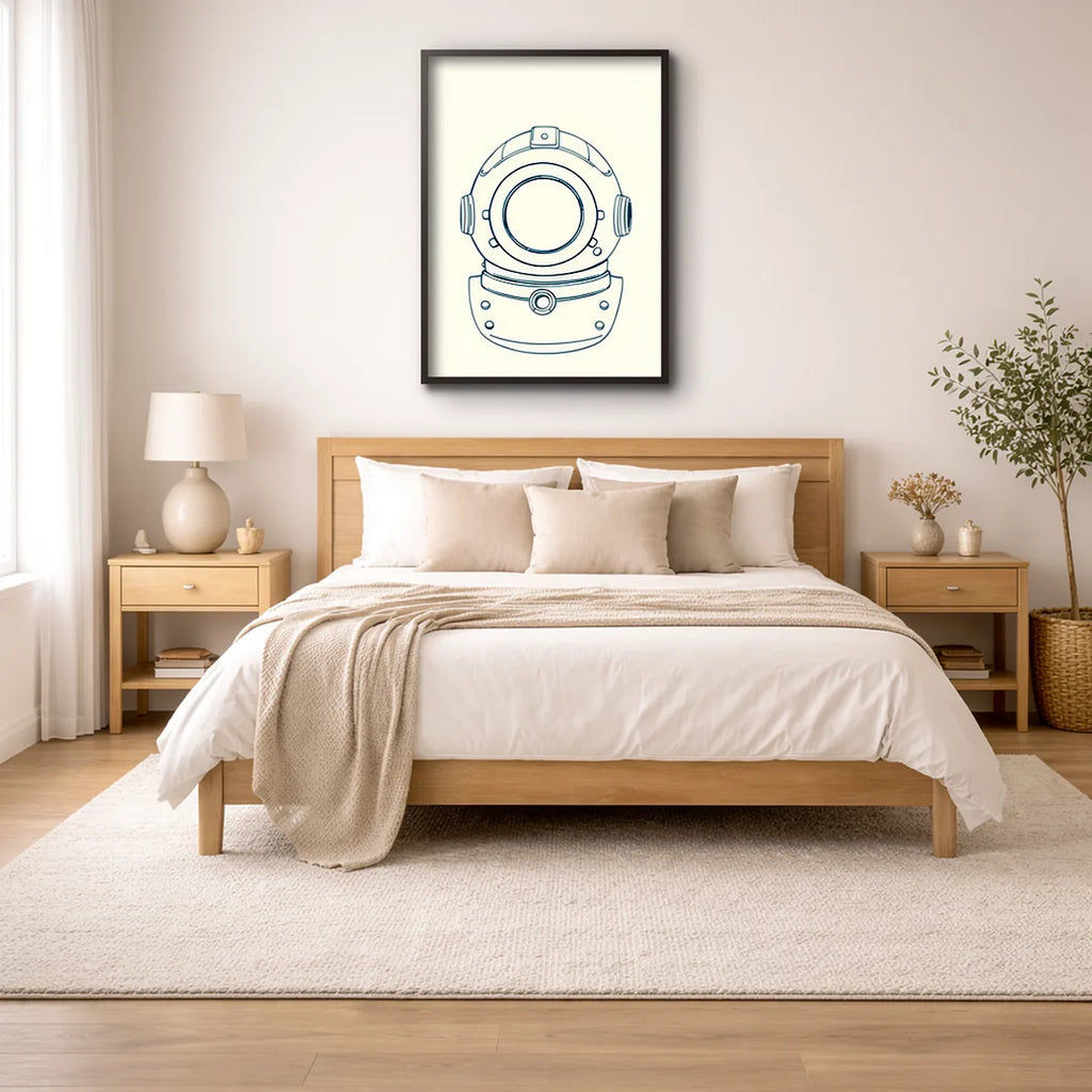 Vintage Deep Sea Diving Helmet Print