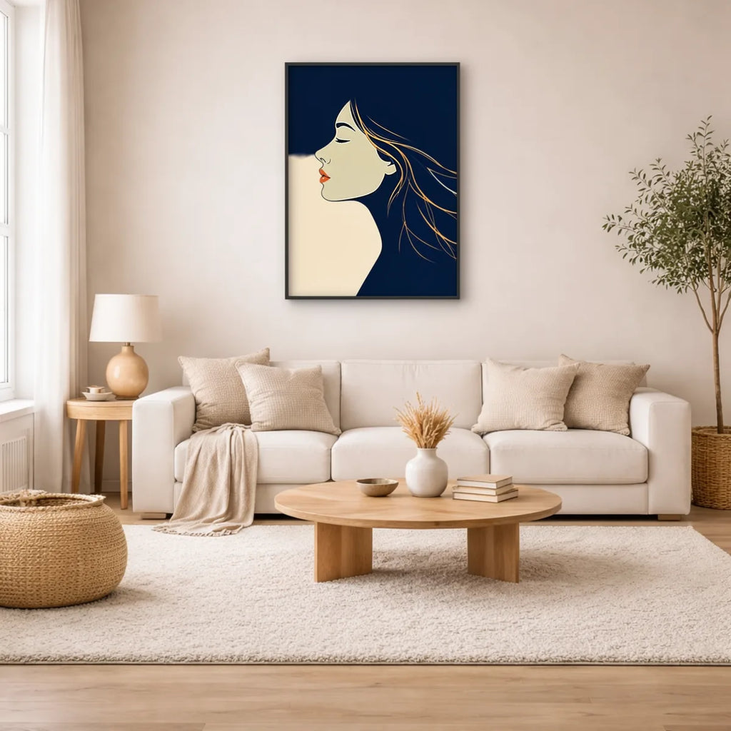 Continuous Line Woman Profile Art
