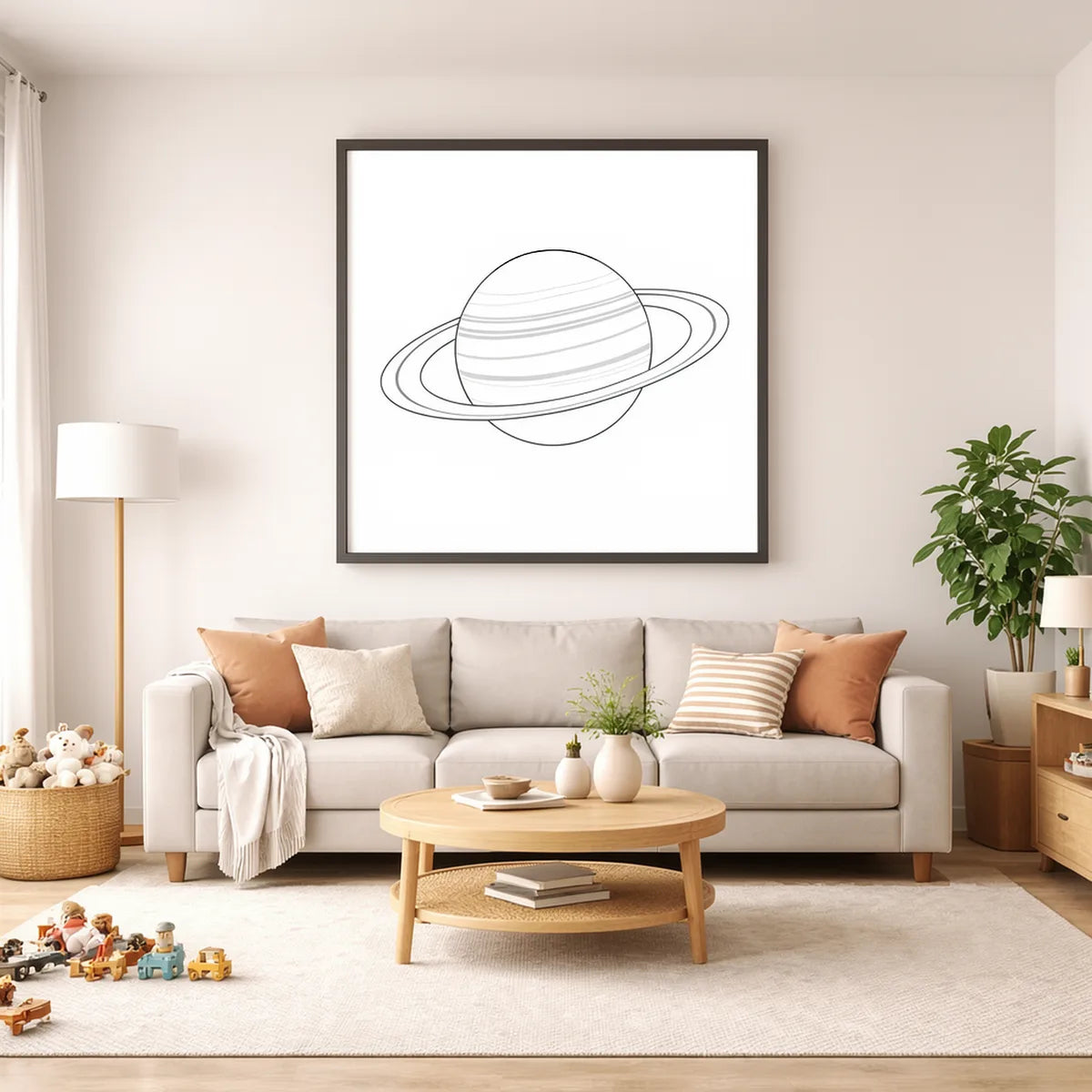 Saturn Minimal Line Art Print