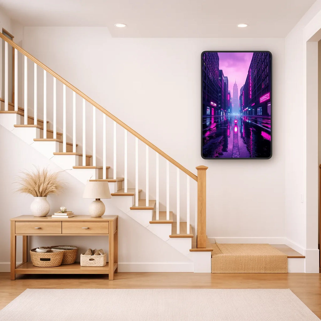 Neon Cyberpunk City Rain Street