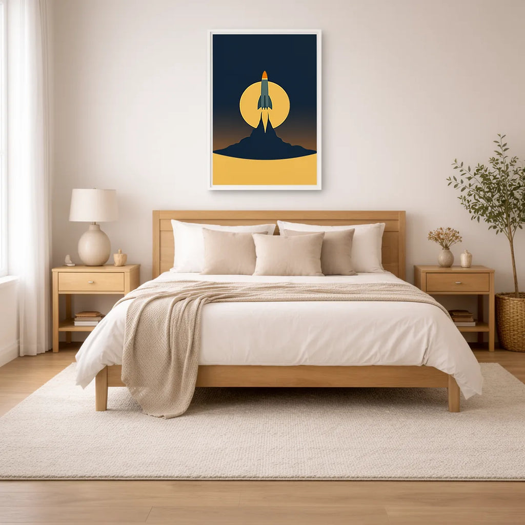 Retro NASA Rocket Space Poster