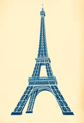 Eiffel Tower Blueprint Line Art Print
