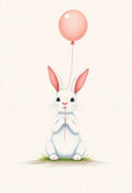 Bunny with Balloon Nursery Print