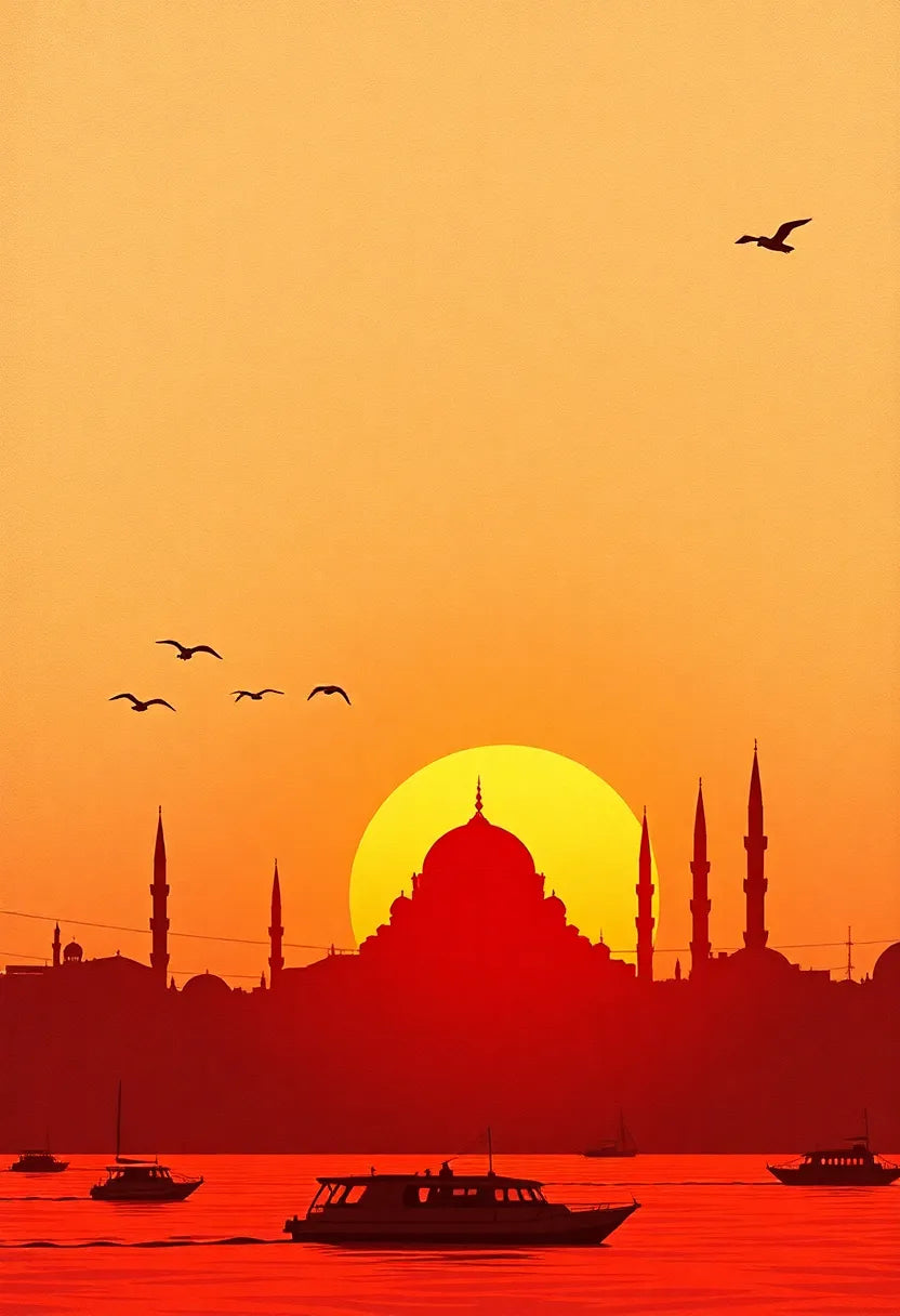 Istanbul Mosque Skyline Sunset Print