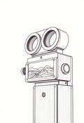 Victorian Stereoscope Minimal Line Art