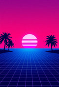 Synthwave Retro Landscape Print