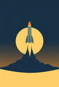 Retro NASA Rocket Space Poster