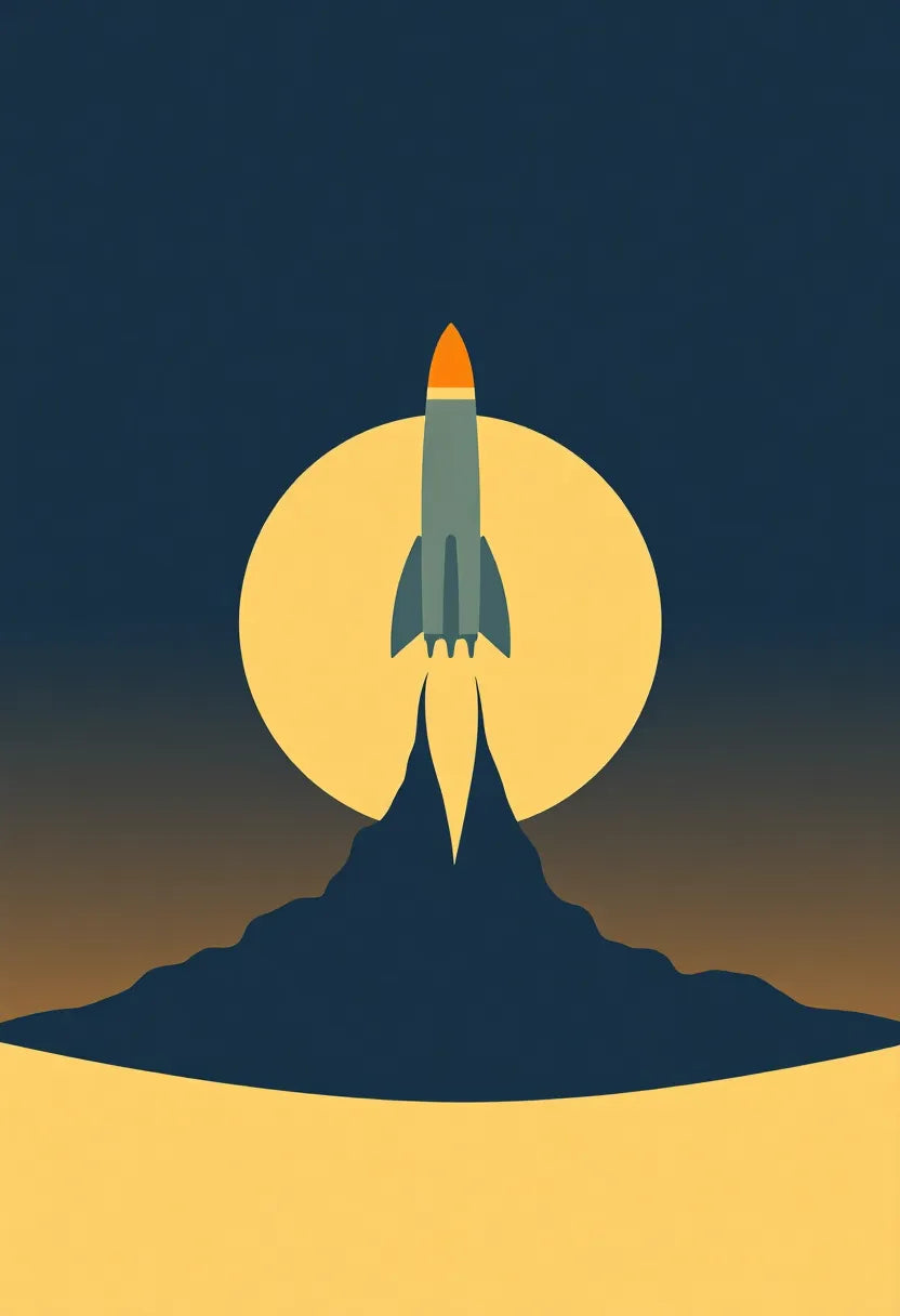 Retro NASA Rocket Space Poster