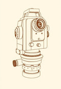 Victorian Theodolite Line Art Print
