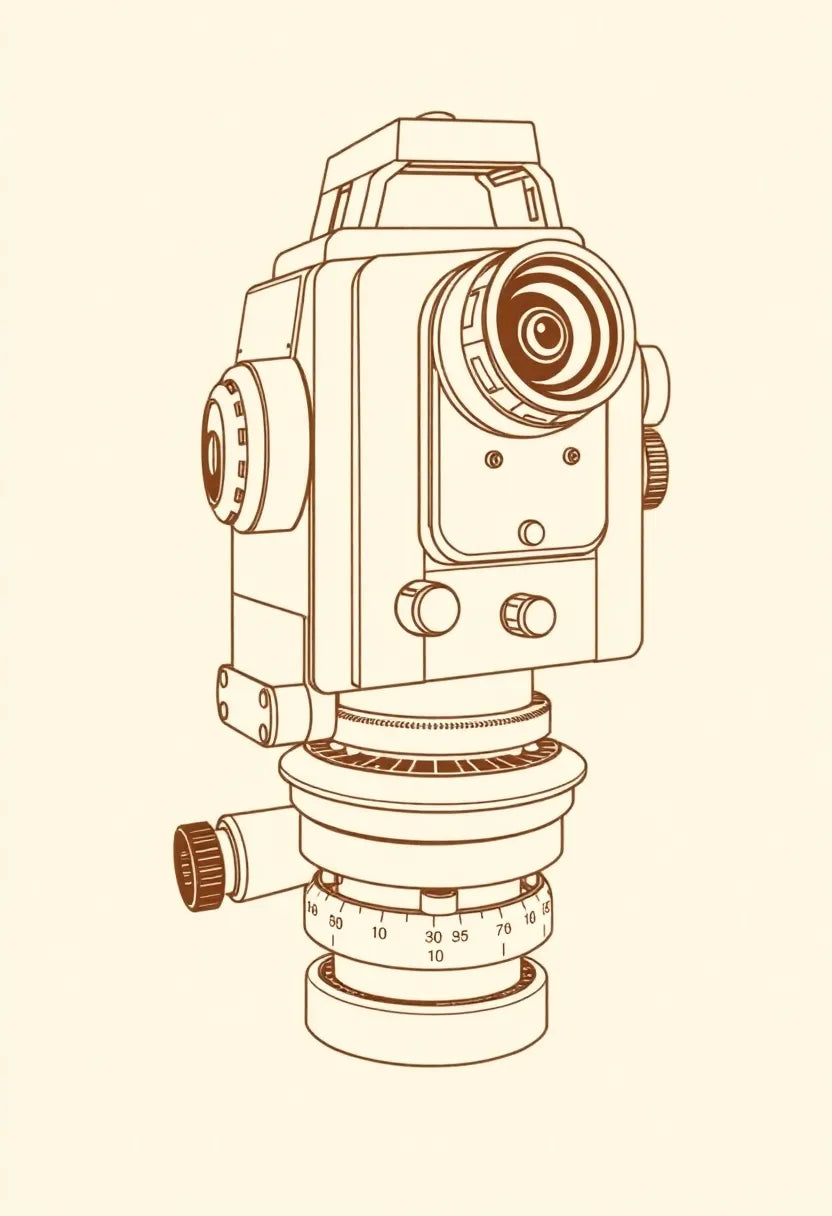 Victorian Theodolite Line Art Print