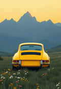 Retro Porsche Alpine Pass Travel Poster