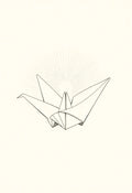 Unfolding Origami Crane Line Art