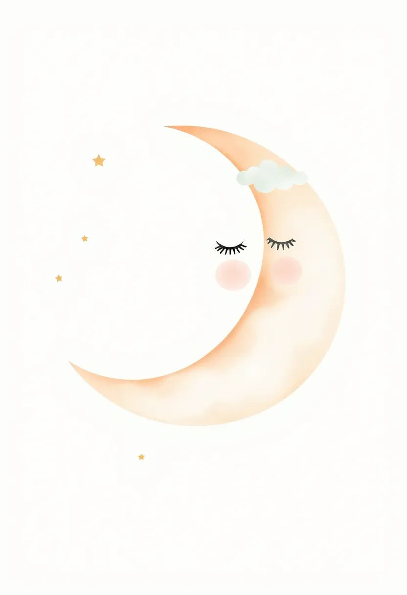 Sleeping Moon Nursery Wall Art