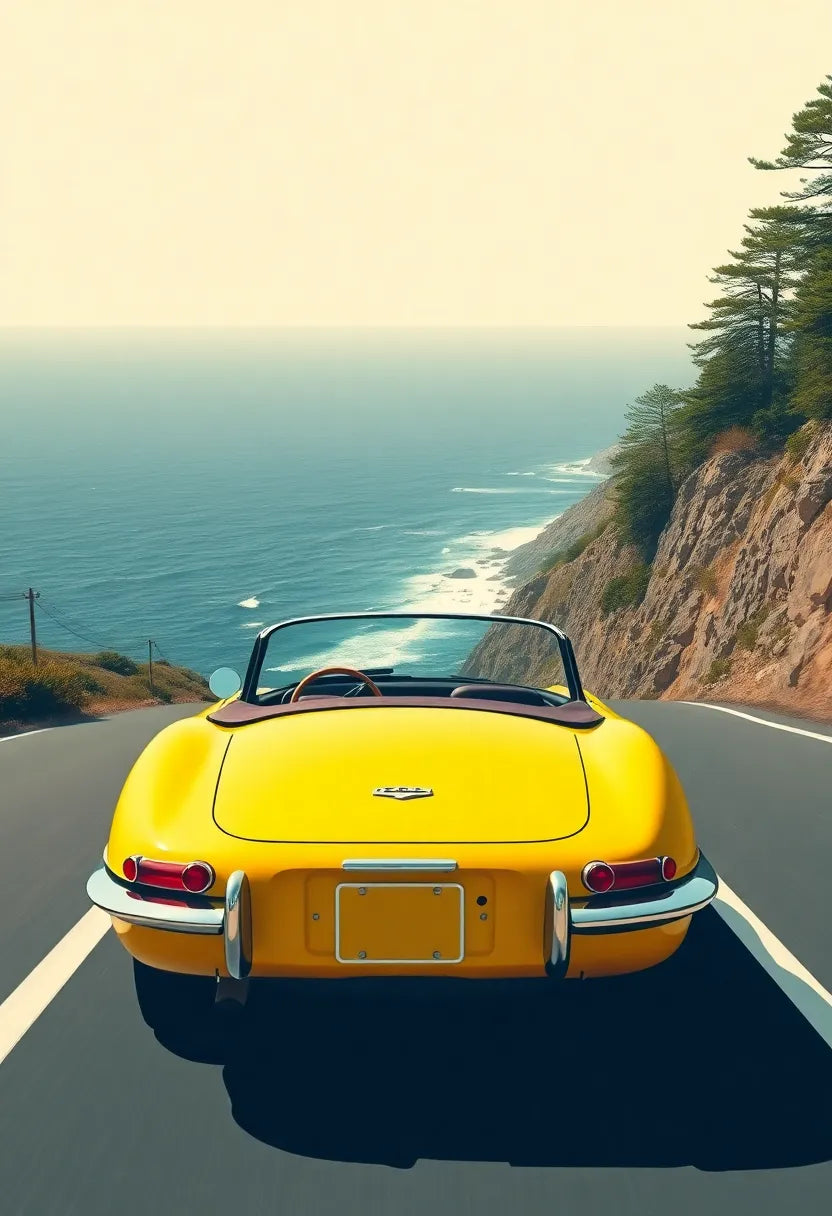 Jaguar E-Type Big Sur Coast Print