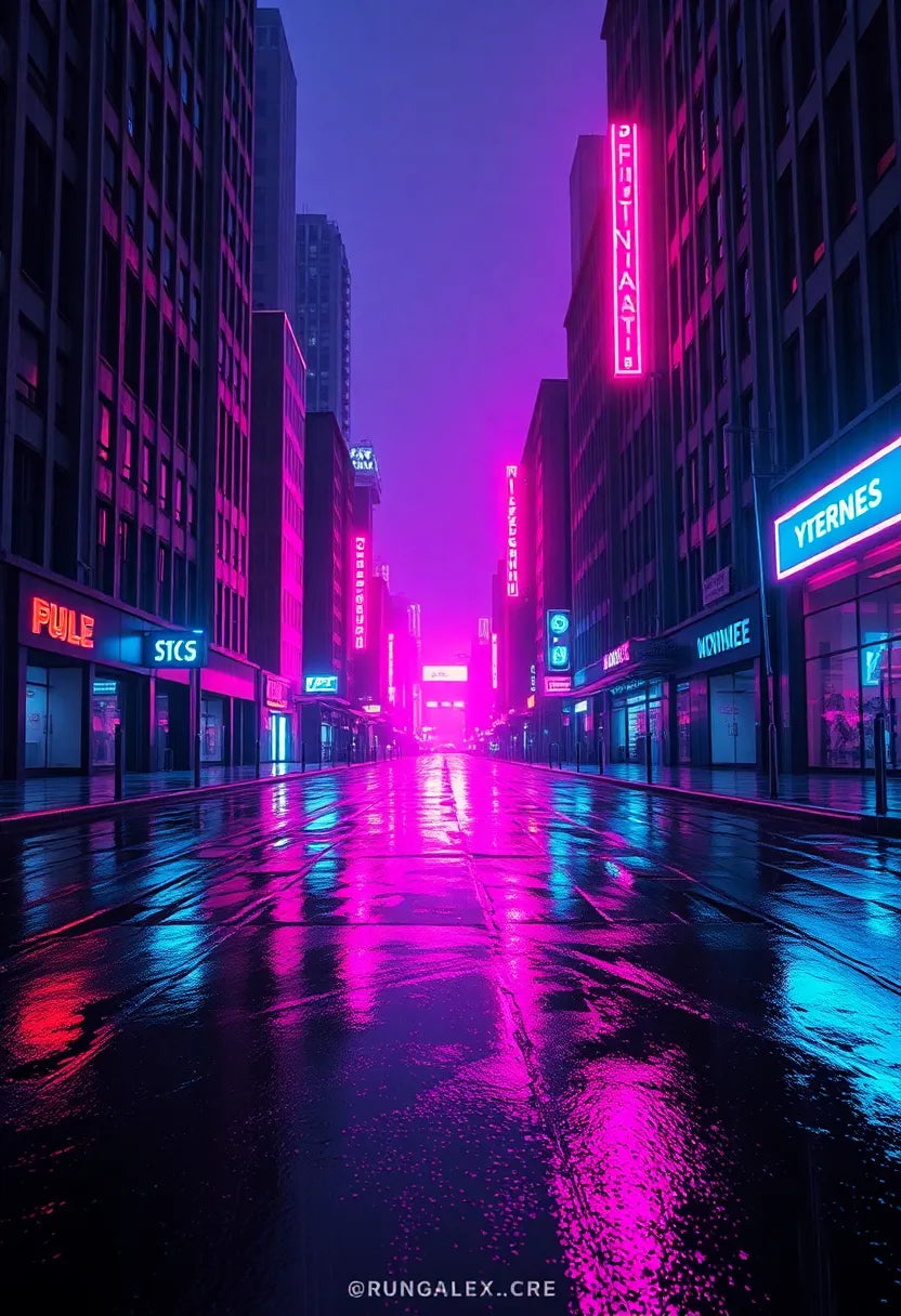 Rain on Neon