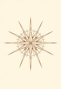 Mariner Compass Rose Line Art