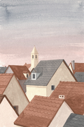 Village Rooftops at Dusk